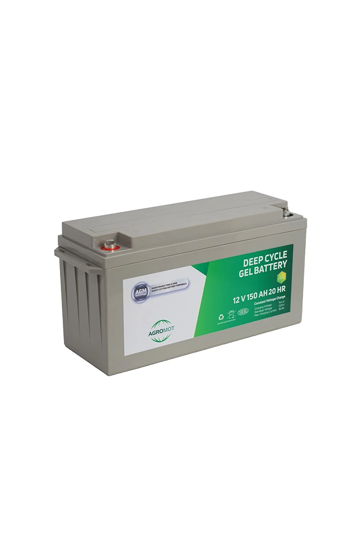 Agromot Solar Jel Akü 12 V 150 Ah Deep Cycle Nano Carbon Agm Battery