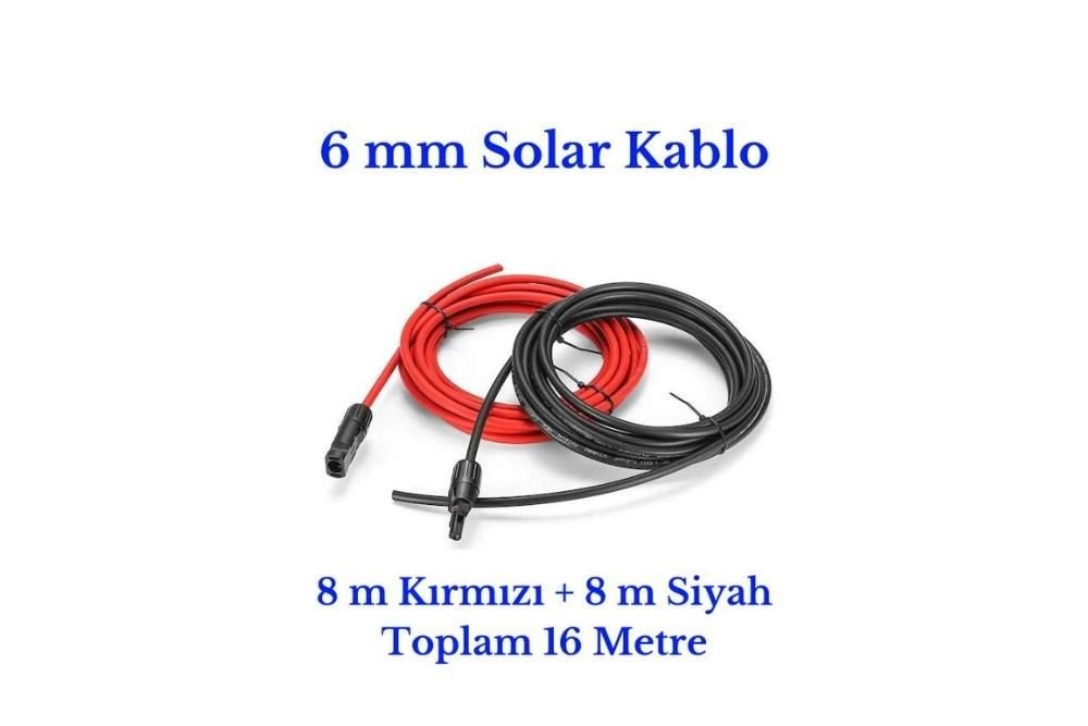 Lexron 6 mm Mc4 Soketli 16 Metre (8m+8m) Güneş Paneli Solar Kablo