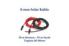 Lexron 6 mm Mc4 Soketli 20 Metre (10m+10m) Güneş Paneli Solar Kablo