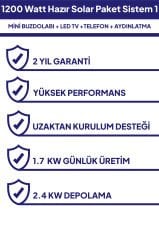 1200 Watt Güneş Enerjisi Hazır Solar Paket Sistem 1