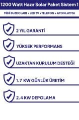 1200 Watt Güneş Enerjisi Hazır Solar Paket Sistem 1