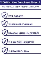 1200 Watt Güneş Enerjisi Hazır Solar Paket Sistem 2