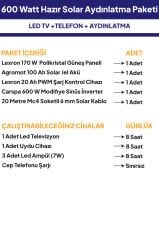 600 Watt Güneş Enerjisi Hazır Solar Aydınlatma Paket Sistemi
