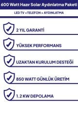 600 Watt Güneş Enerjisi Hazır Solar Aydınlatma Paket Sistemi