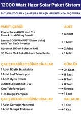 12 Kw 12000 Watt Güneş Enerjisi Hazır Solar Paket Sistem - Half Cut Güneş Panelli