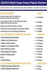 32 kw 32000 Watt Güneş Enerjisi Hazır Solar Paket Sistem - Half Cut Güneş Panelli