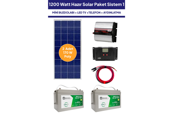 1200 Watt Güneş Enerjisi Hazır Solar Paket Sistem 1
