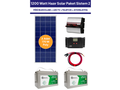 1200 Watt Güneş Enerjisi Hazır Solar Paket Sistem 2
