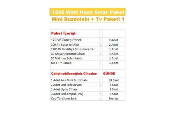 1200 watt gunes enerjili mini buzdolabi tv aydinlatma hazir solar paketi 1 2