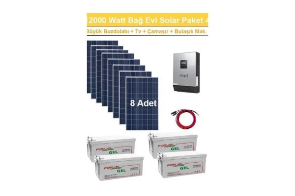 12000 Watt Gunes Enerjili Buzdolabi Tv Camasir Makinesi Hazir Solar Paketi