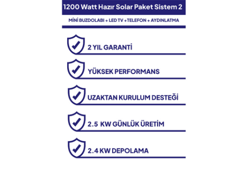 1200 Watt Güneş Enerjisi Hazır Solar Paket Sistem 2-3