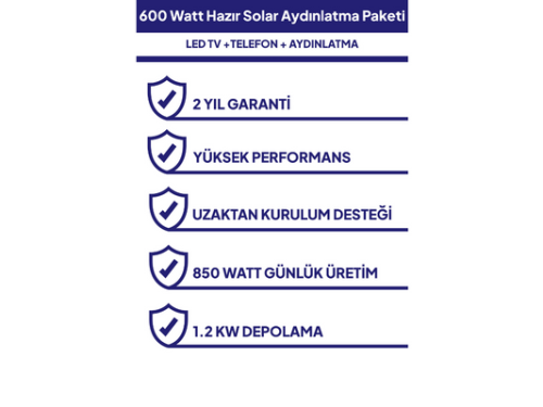 600 Watt Güneş Enerjisi Hazır Solar Aydınlatma Paket Sistemi-3