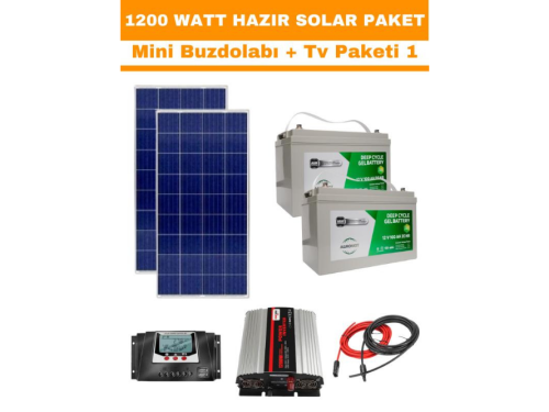 1200 watt gunes enerjisi mini buzdolabi tv aydinlatma hazir solar paketi 1 805