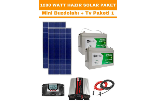 1200 watt gunes enerjisi mini buzdolabi tv aydinlatma hazir solar paketi 1 805