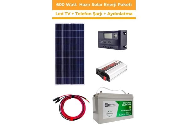 600 watt gunes enerjisi tv aydinlatma hazir solar paketi 1