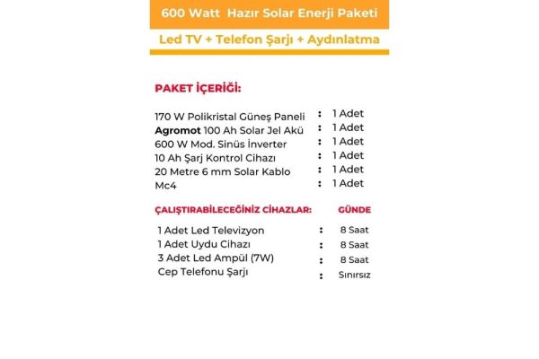 600 watt gunes enerjisi tv aydinlatma hazir solar paketi 2